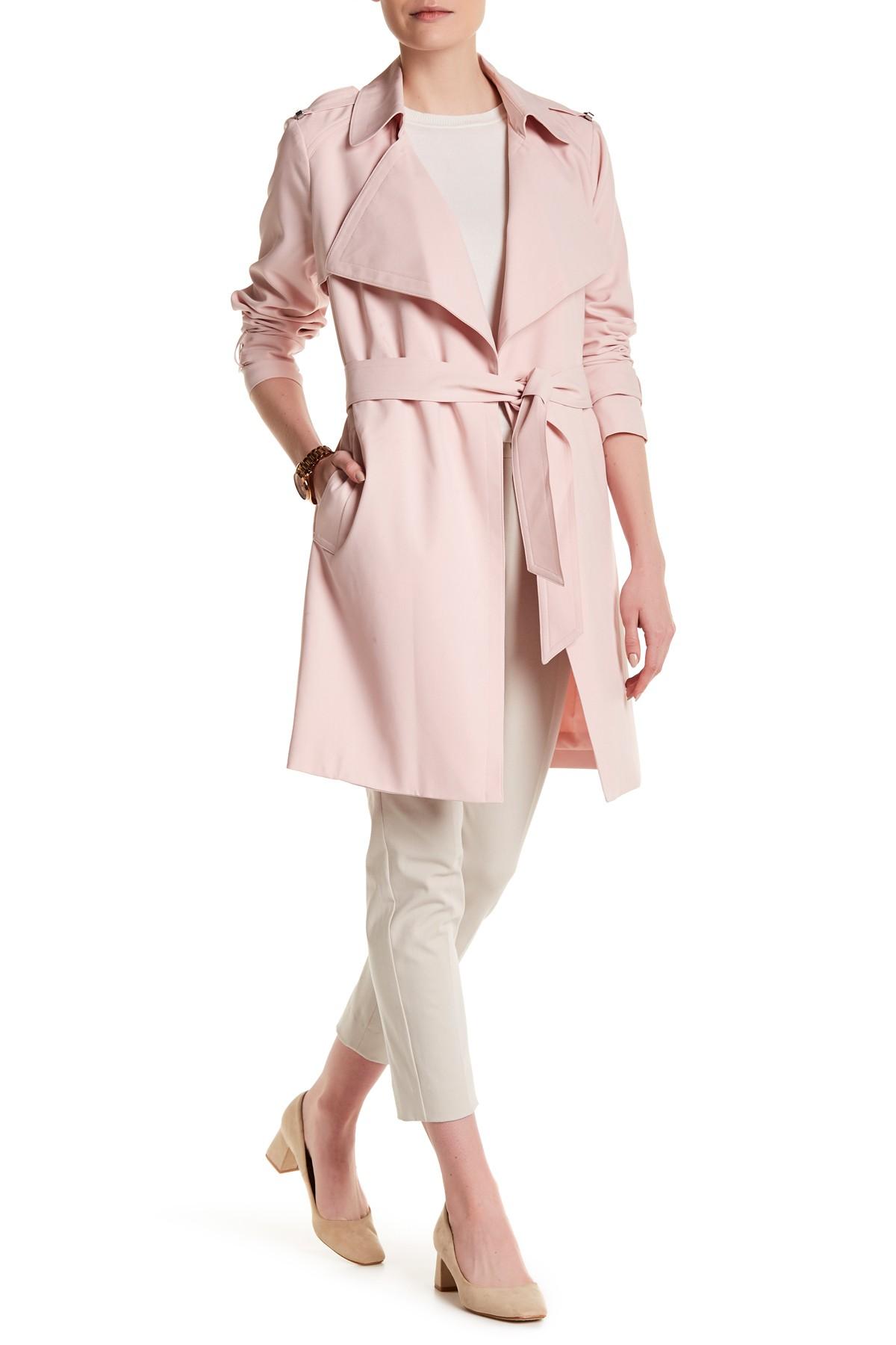 Lyst Michael Michael Kors Belted Trench Coat in Pink